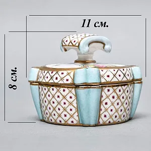 Антикварная Шкатулка - Бонбоньерка «Цветочная нежность», Фарфор Edme Samson et Cie Франция.