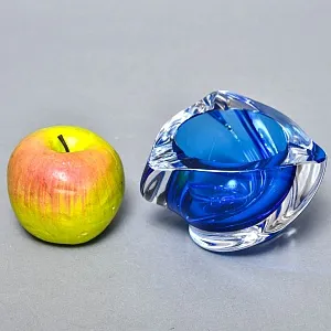 Винтажная Пепельница - Мелочевница «Голубой Сапфир» Хрусталь VAL SAINT LAMBERT Бельгия.