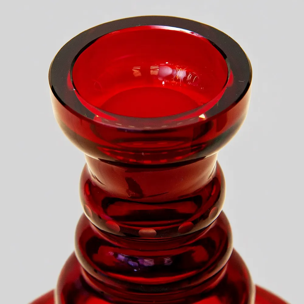 Графин и Четыре Стакана «Виноград» из Цветного Хрусталя DOROTHEENHUTTE Западная Германия 60гг.