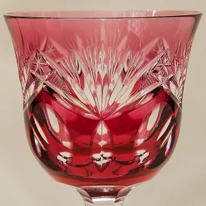 Шесть Бокалов для вина из Цветного Хрусталя серия «Der große Salut», NACHTMANN Германия, 70 -е годы.