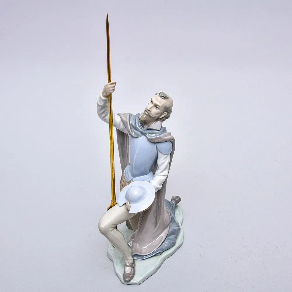 Коллекционная Фарфоровая статуэтка «Дон Кихот с копьем», Lladro Испания, 1984 - 1989 годы. 