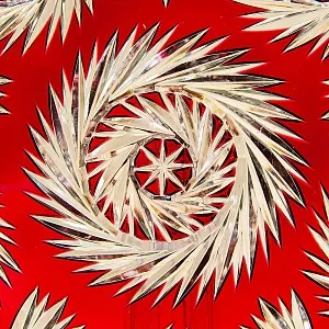 Сервировочное Блюдо - Фруктовница Красного Хрусталя GUTEZEICHEN Германия D-29 см., конец 60-х гг.