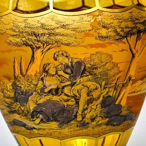 Большая Авторская Коллекционная Ваза «Свидание», Хрусталь OERTEL & Co, Богемия.