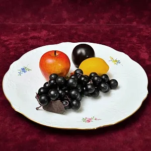 Большое Сервировочное Блюдо - Тарелка «ЦВЕТЫ», Фарфор MEISSEN Германия - 1985 год.