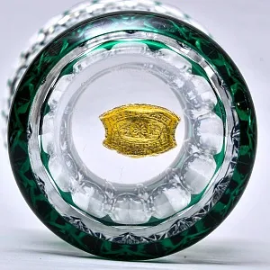 Коллекционная Хрустальная Ваза зелёного цвета, VAL SAINT LAMBERT (Вал Сант Ламберт), Бельгия.