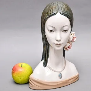  Коллекционная Фарфоровая статуэтка - Бюст «Голова девушки. МАЙЯ», Lladro / Лядро Испания.