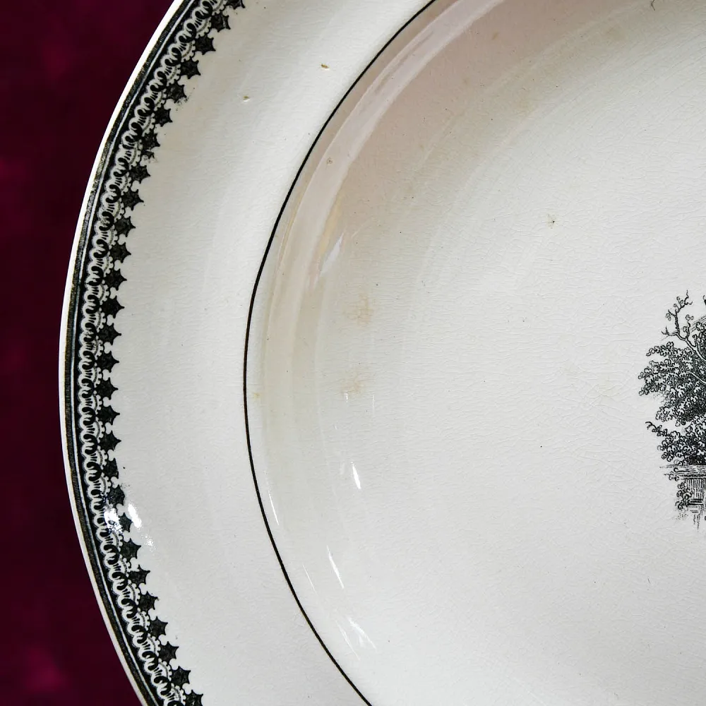 Большое Антикварное Фарфоровое Блюдо - Тарелка «Сервиз Старого аббатства», Villeroy&Boch Германия,  1890 - 1920 годы.