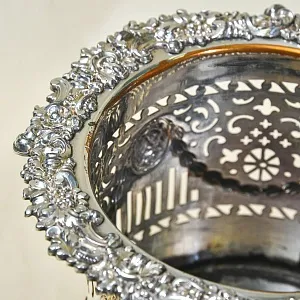 Антикварная Сервировочная Металлическая Подставка для Бутылок - Бутылочная передача, SHEFFIELD Англия.