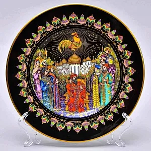 Коллекционная Тарелка «Золотой петушок» из серии «РУССКИЕ СКАЗКИ», Heinrich Villeroy&Boch Германия, 80-е годы ХХ века.