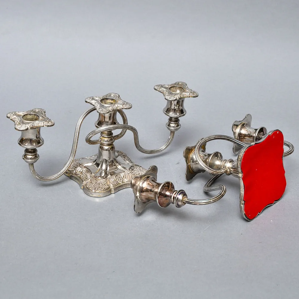 Пара Антикварных Канделябров Подсвечников Silverplated, SHEFFIELD Англия начало ХХ век.