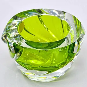 Фигурная Хрустальная Пепельница «Изумрудная Капля» Хрусталь VAL SAINT LAMBERT Бельгия.