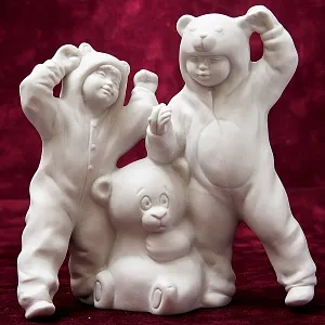 Коллекционная Авторская Статуэтка «Три Медведя» из серии «Детский Утренник», фарфор ИФЗ, Россия.