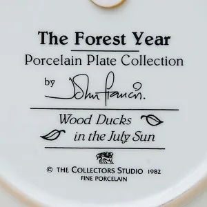 Коллекционная Фарфоровая Тарелка «Лесной Год, ИЮЛЬ. Утки», Англия - 1982 год. 