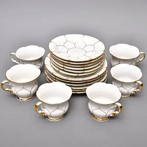 Чайный Набор на 6-ть персон «Белое Золото», Фарфор MEISSEN, Германия - 70-е годы ХХ века.