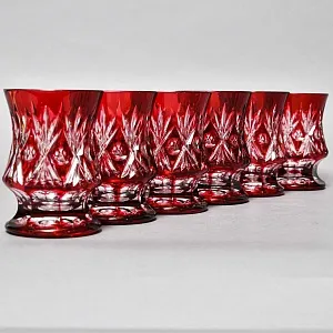 Набор Стаканов серия «Die Eingebung», Цветной Хрусталь WMF Cristal Cabinet Германия, 60 -гг.