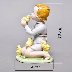 Коллекционная статуэтка «Мальчик с цыплятами», Фарфор ROSENTHAL Германия, первая половина ХХ века. 