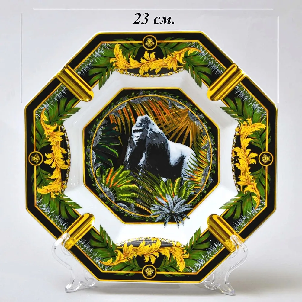 Редкость! Коллекционная Фарфоровая Тарелка - Пепельница "ГОРИЛЛА", VERSACE Rosenthal Германия.