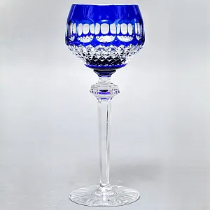 Хрустальный Бокал для Вина синего цвета, Barthmann Германия, начало 70-х годов ХХ века. 