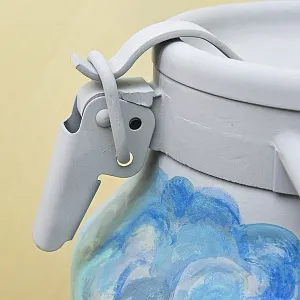 Авторская Картина на Винтажном Бидоне «Паровоз, Перрон и Любовь» - «Зонтичница» или Ёмкость - для хранения зонтов и тростей .