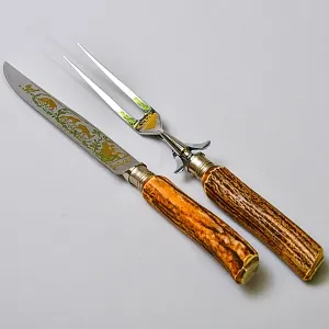 Набор для Барбекю «Охота» из 2-х предметов, Германия, ANTON WINGER Solingen, 60 -е годы ХХ века.