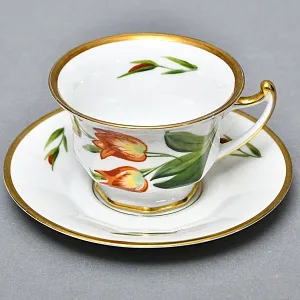 Антикварная Фарфоровая Чайная пара «Тюльпаны», ROSENTHAL Германия - 1926 год. 
