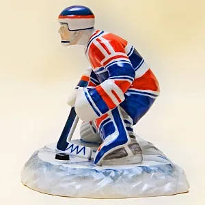 Авторская Коллекционная Фарфоровая Статуэтка «Вратарь - Хоккей - Спорт» Россия. 