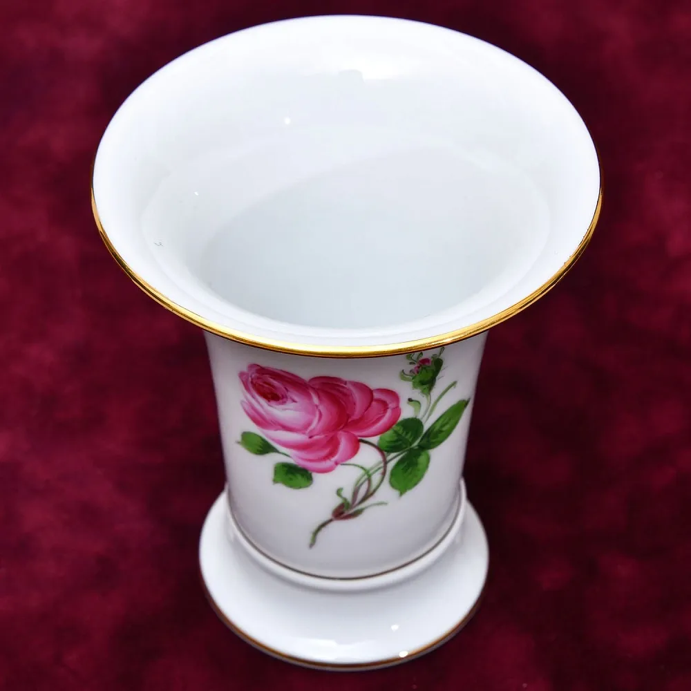 Коллекционная Фарфоровая Ваза «Роза Мейсена», Н-14 см. MEISSEN Германия - 1955 год.