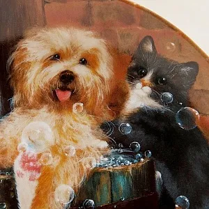 Коллекционная Тарелка «Забавное купание» Фарфор, Vohenstrauss Германия -1992 год.