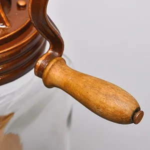 Старинная Кухонная Механическая Маслобойка, Стекло / Металл, Германия середина ХХ века. 