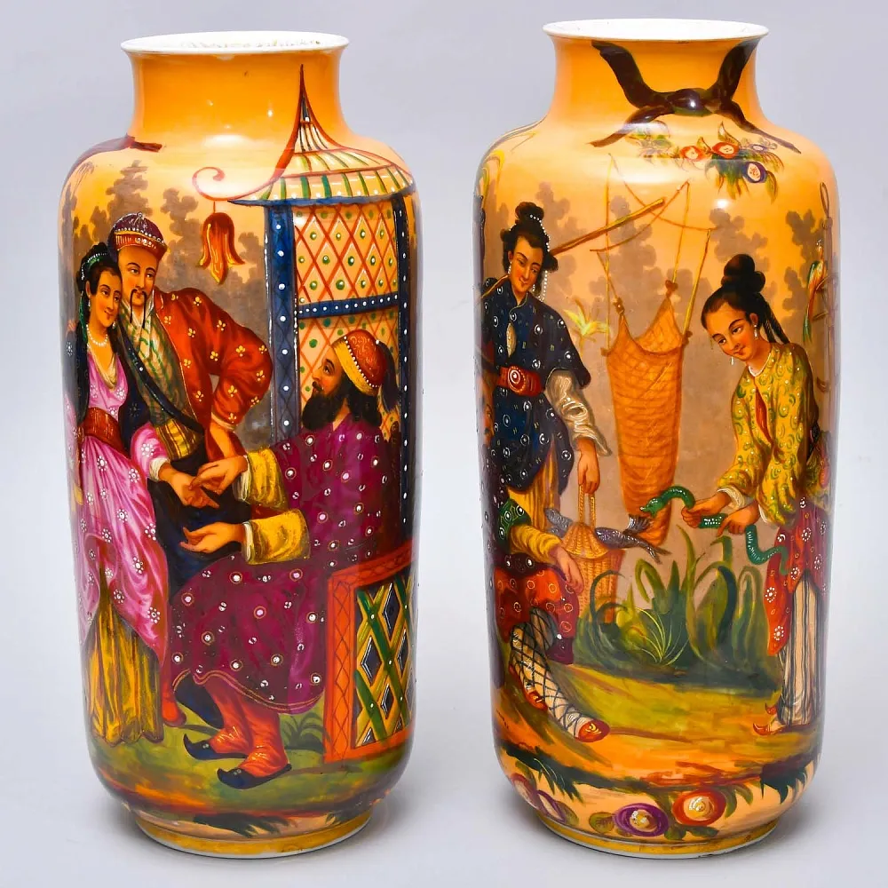 Редкие!!! Большие Антикварные Парные Вазы «Персидские мотивы», Франция VIEUX PARIS.