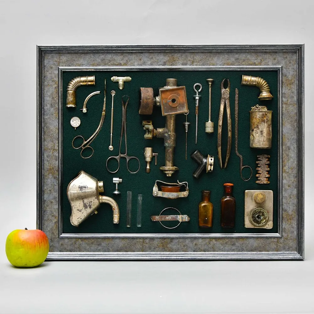 Коллекционное Настенное Панно - Картина «Медицинские Приборы», СССР -40гг. ХХ века.