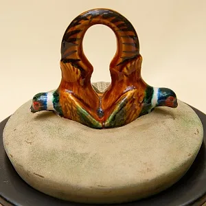 Редкость! Фарфоровая Банка для табака - Табакерка «Фазаны». LONSCHAMP ФРАНЦИЯ 60 гг.