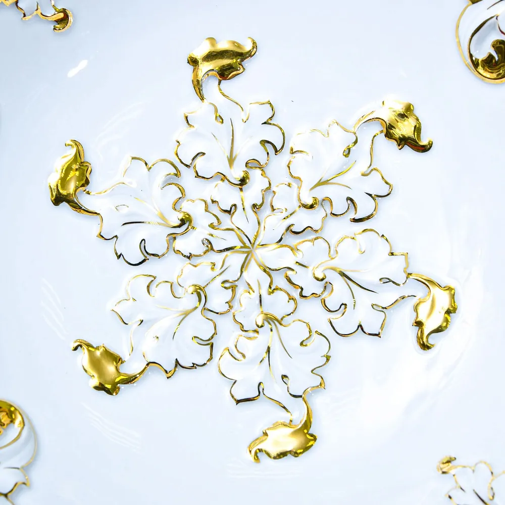 Сервировочное Фарфоровое Блюдо - Тарелка «ЗОЛОТЫЕ ЛИСТЬЯ», MEISSEN Германия -1968 год.