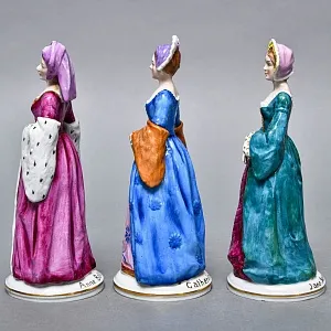 Полная Коллекционная серия Фарфоровых статуэток «Генрих VIII и его шесть жен», Sitzendorf Германия.