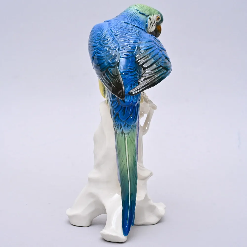 Птица - Фарфоровая статуэтка «Синий Попугай», Karl Ens Германия, 50-е гг.