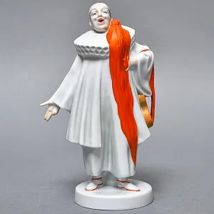 Антикварная Фарфоровая статуэтка «Поющий Пьеро», ROSENTHAL Германия - 1918 год.