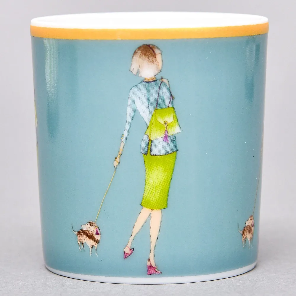 Набор из 4-х Кофейных пар «За покупками - Shopping», Limoges Medard de Noblat Франция, конец ХХ века.