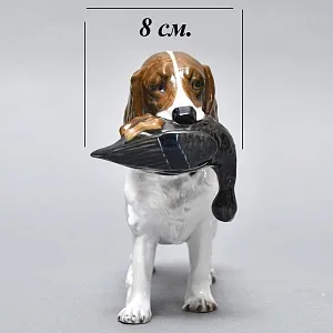 Коллекционная статуэтка «ОХОТНИЧЬЯ СОБАКА. Спрингер-спаниель с уткой», Фарфор ROSENTHAL Германия. 
