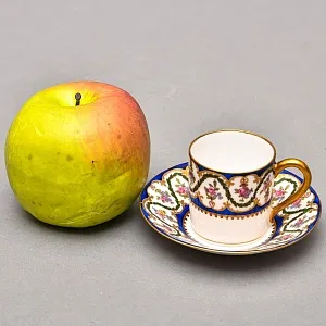 Коллекционная Кофейная пара «Цветочный калейдоскоп», Фарфор Raynaud & C., Limoges Франция.