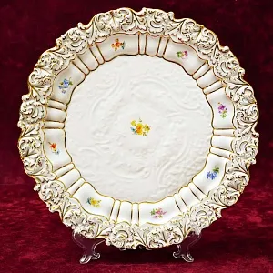 Редкость! Сервировочное Блюдо - Тарелка, Фарфор MEISSEN Германия, середина ХХ века.