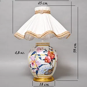 Настольная Электрическая Лампа - Светильник «Цветущий Гранат» Фарфор PORCELAIN DE PARIS, Франция.