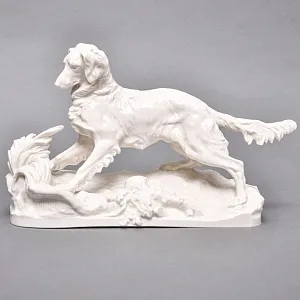 Коллекционная Фарфоровая статуэтка «Удивленная Собака. Сеттер», Nymphenburg Германия.