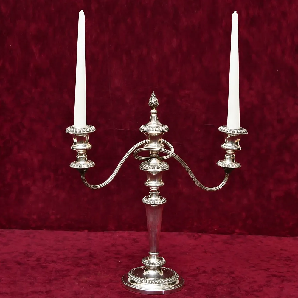 Большой Канделябр - Подсвечник на Три Свечи. Silverplate SHEFFIELD, Англия начало ХХ века.