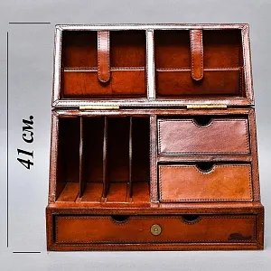 Редкость! Эксклюзивный Кабинетный Настольный Набор Четыре Предмета «БЮРО», Кожа Flamant, Бельгия.