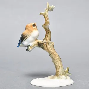 Коллекционная Фарфоровая статуэтка «Птица. Птенец на ветке», Hutschenreuther Германия, 1955 - 1968 годы.