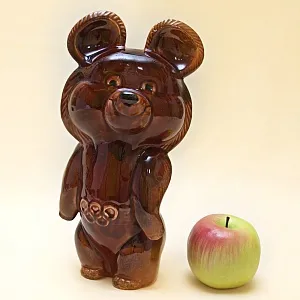 Большая Коллекционная Статуэтка «ОЛИМПИЙСКИЙ МИШКА», Фаянс ЗиК Конаково СССР -1980 год.