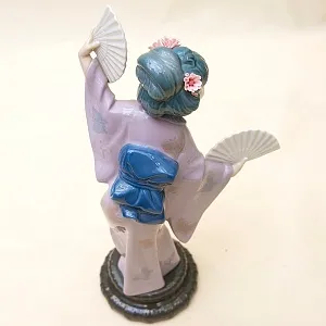 Коллекционная Фарфоровая статуэтка «Гейша с веерами» Н - 29 см. Lladro, Испания - 1978 год.