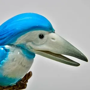 Редкая Фарфоровая статуэтка Птицы «Веселый Зимородок», Goebel Германия - 1982 год.