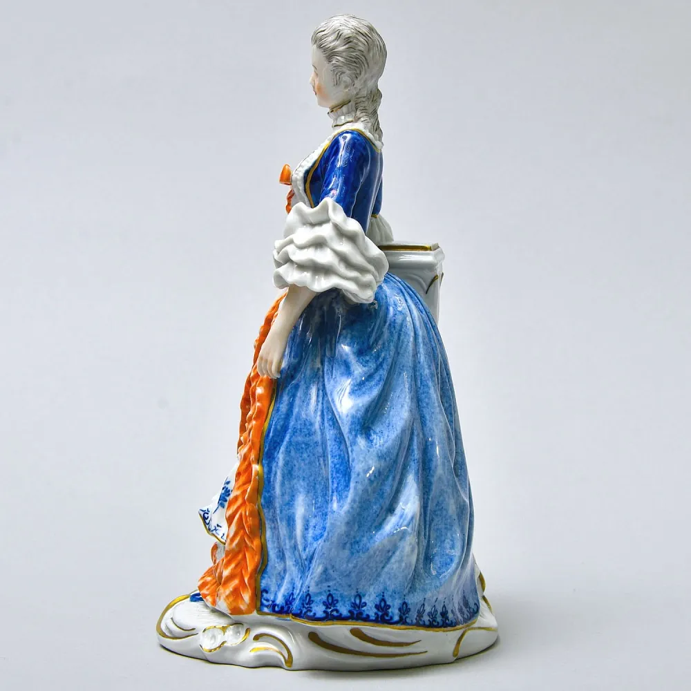 Редкость!!! Коллекционная Фарфоровая Статуэтка «Девушка в голубом платье», Unterweissbach Германия - 1958 год.