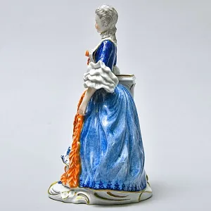 Редкость!!! Коллекционная Фарфоровая Статуэтка «Девушка в голубом платье», Unterweissbach Германия - 1958 год.